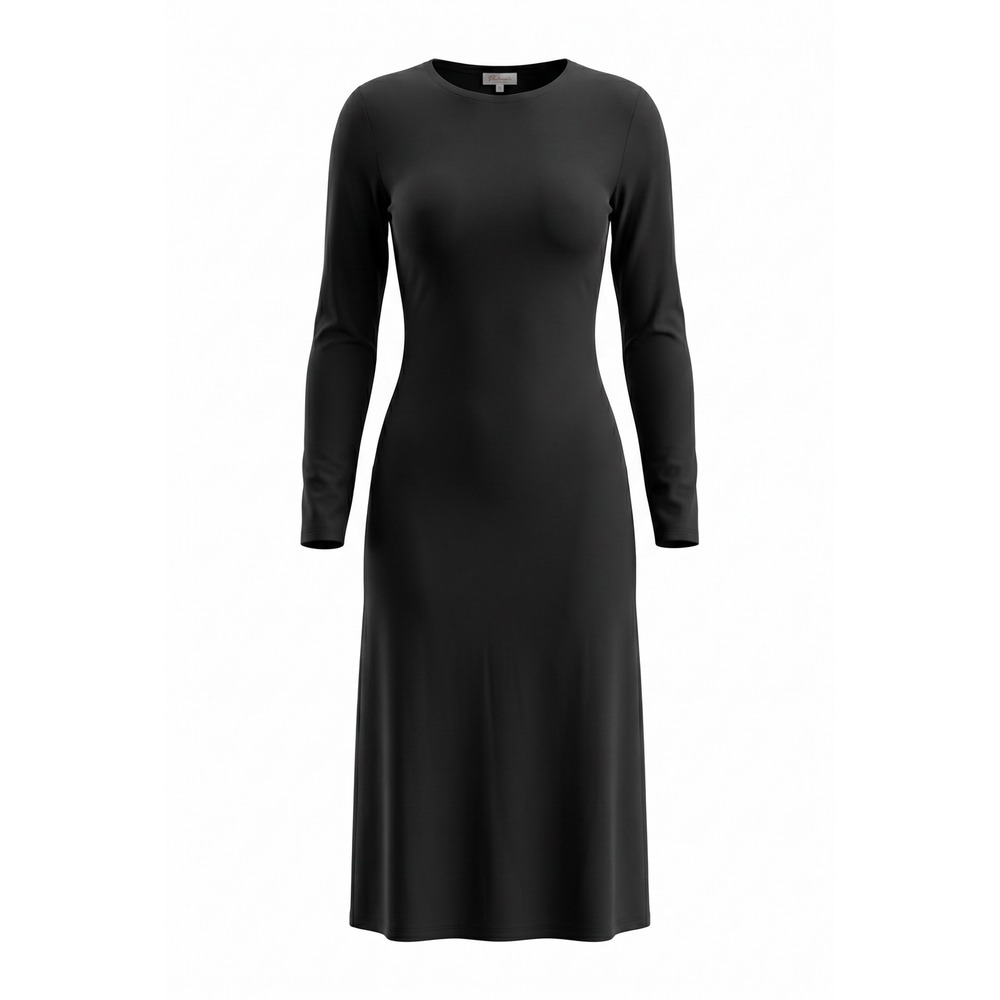 LuLaRoe Julia Dress Womens Small Black Long Sleeve‎ Sheath Midi Stretch Casual